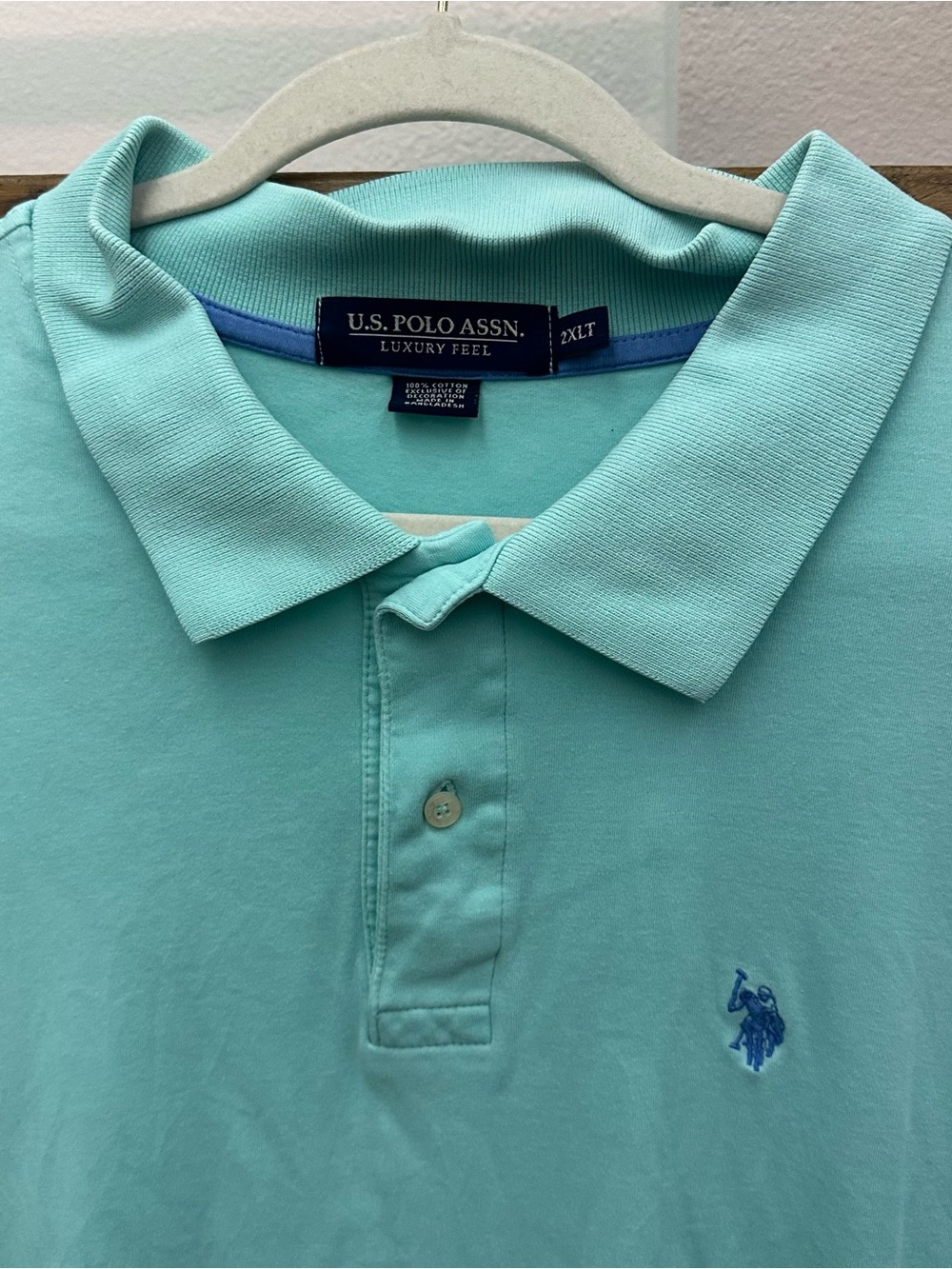 U.S. Polo Assn. Mint Teal Polo Shirt with Blue Logo
